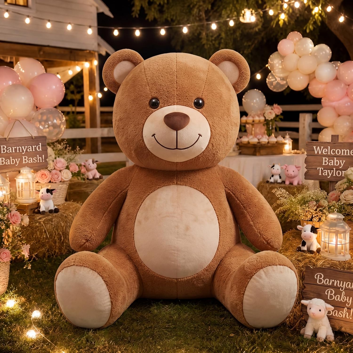 Christmas Lights Outdoor - 6ft Plush Inflatable Teddy Bear with