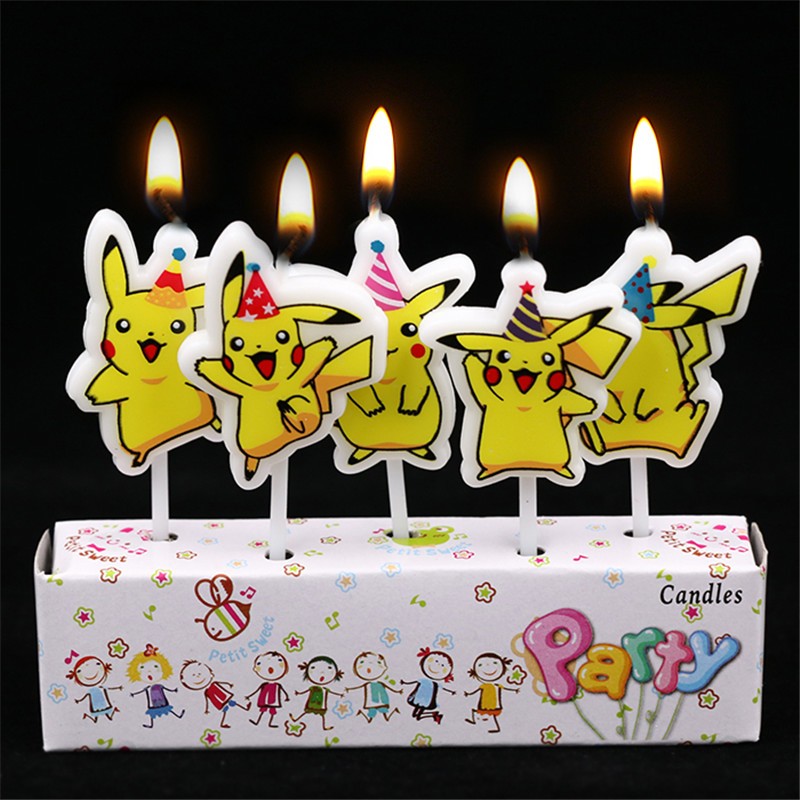5pcs/lot Pokemon Birthday Cake - Holiday Candle Set ulasan dan harga