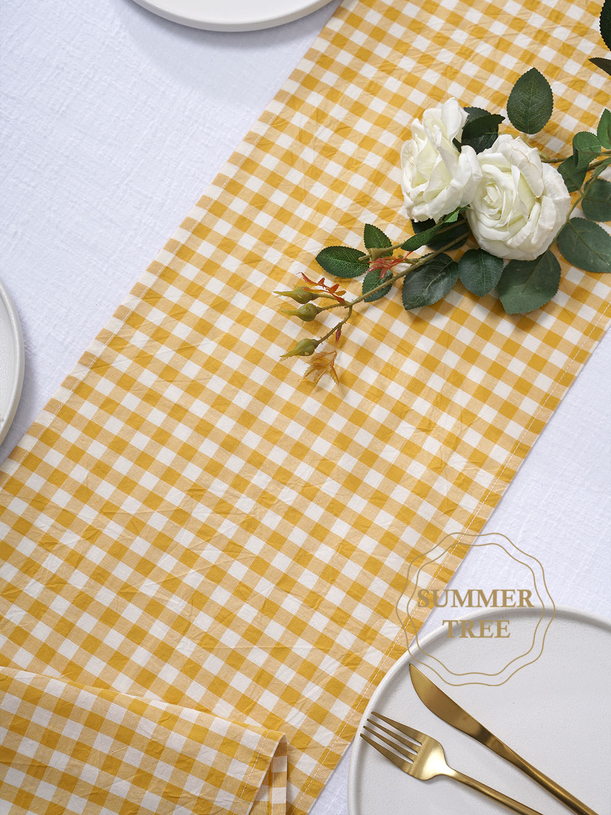 Rustic Plaid Cotton Table Runn - Christmas Table Runner ulasan dan harga