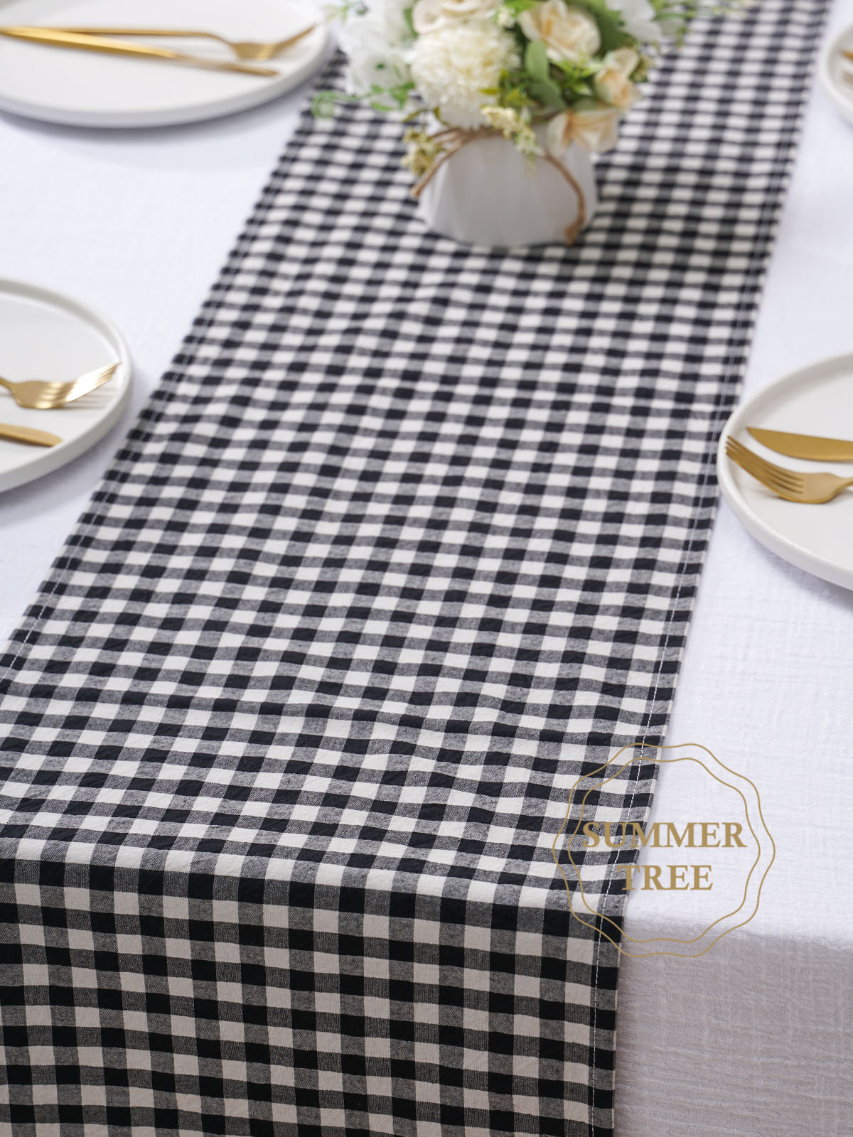 Rustic Plaid Cotton Table Runn - Christmas Table Runner ulasan dan harga