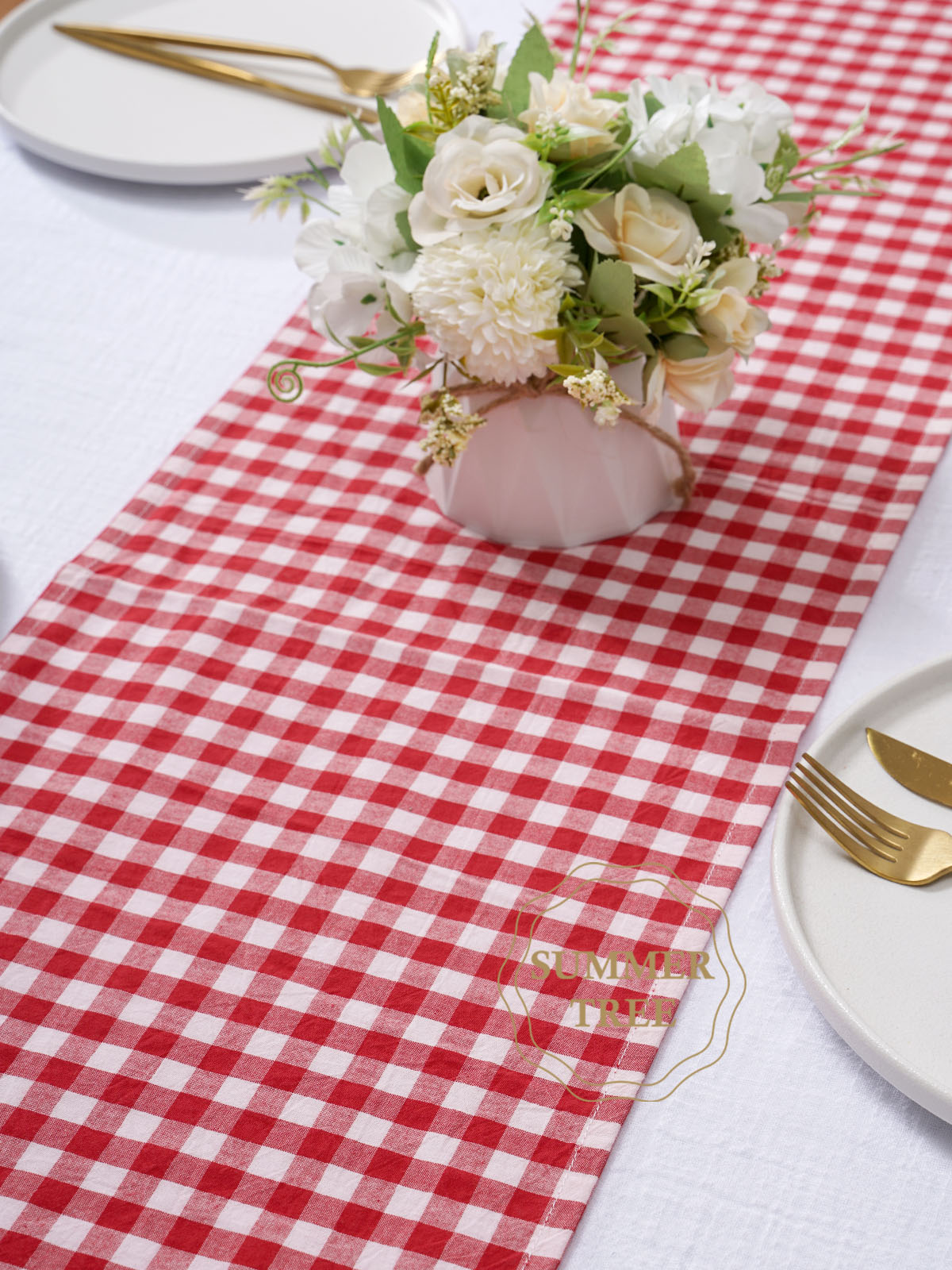 Rustic Plaid Cotton Table Runn - Christmas Table Runner ulasan dan harga