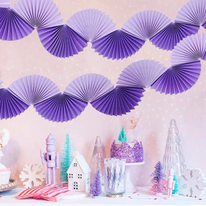 Purple Silver Party Paper 3D F - Tinsel Garland Decoration ulasan dan harga