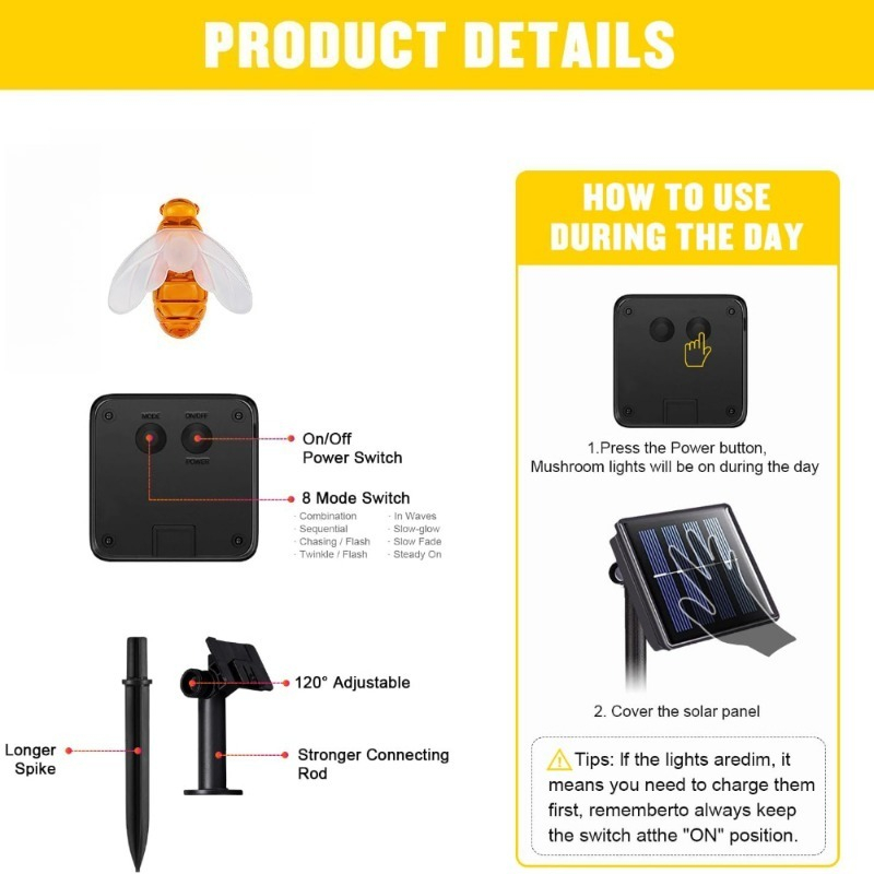 Solar Bee String Light 7m 50 L - Christmas Lights Outdoor ulasan dan harga