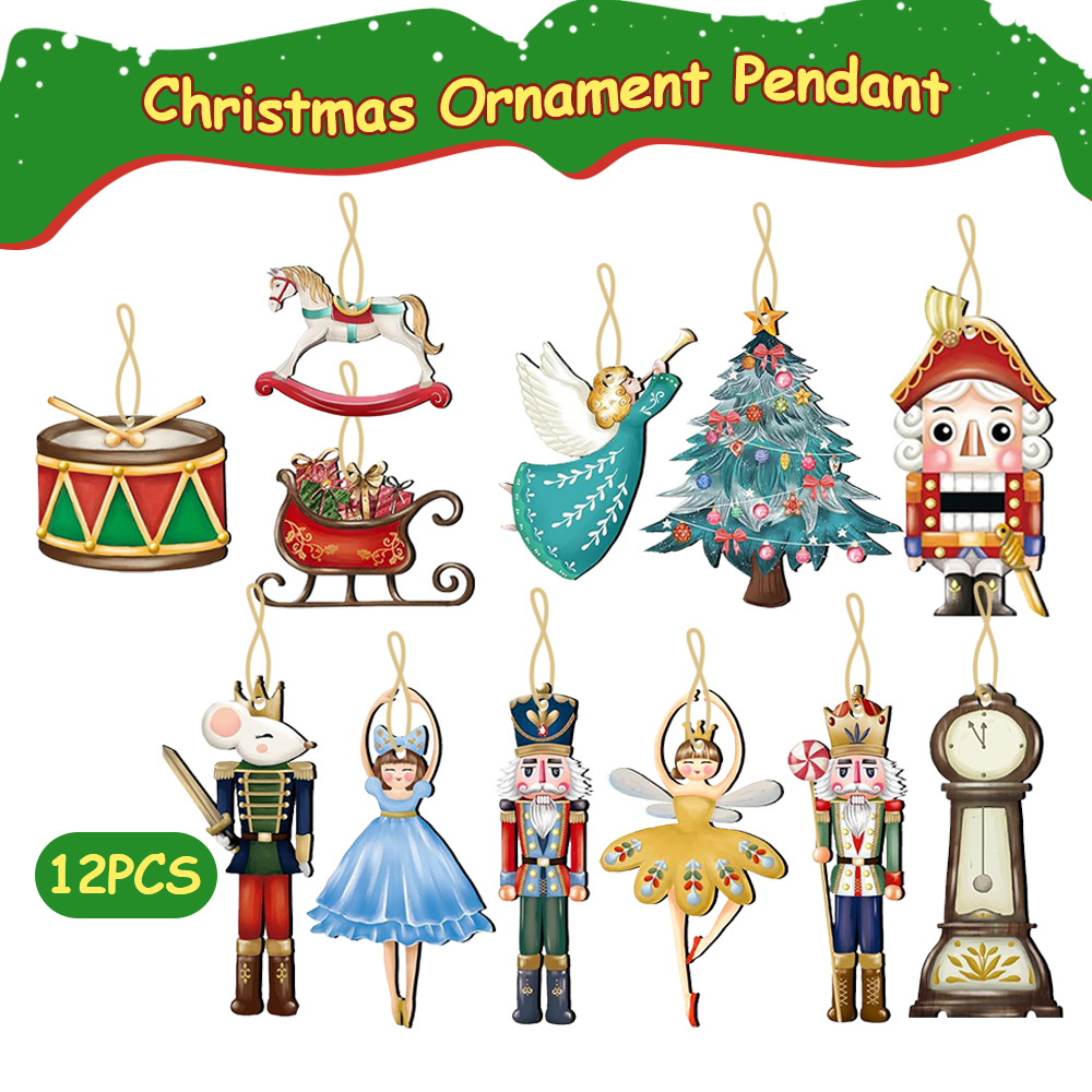12Pcs/Set Wooden Nutcracker Pu - Nutcracker Figurine ulasan dan harga
