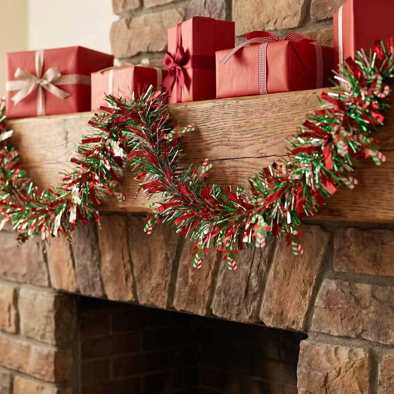 Metallic Tinsel Garland Glitte - Tinsel Garland Decoration ulasan dan harga