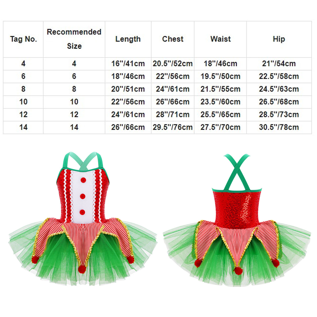 Kids Girls Sleeveless Sequins  - Elf Costume Christmas ulasan dan harga