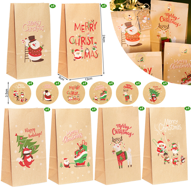 Christmas Gift Bags Kraft Pape - Advent Calendar Gift ulasan dan harga